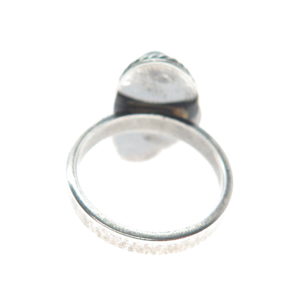 Old Pawn 925 Sterling Silver Vintage Kingman Turquoise Oxidized Ring Size 5.75