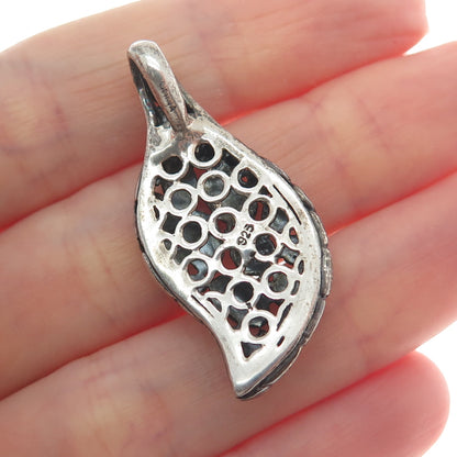 925 Sterling Silver Vintage Modernist Kali Oxidized Pendant