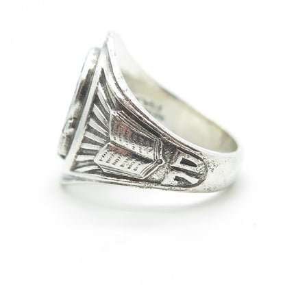 REED & CO Sterling Silver Vintage Enamel JHS 185 Edward Bleeker Ring Size 6.75