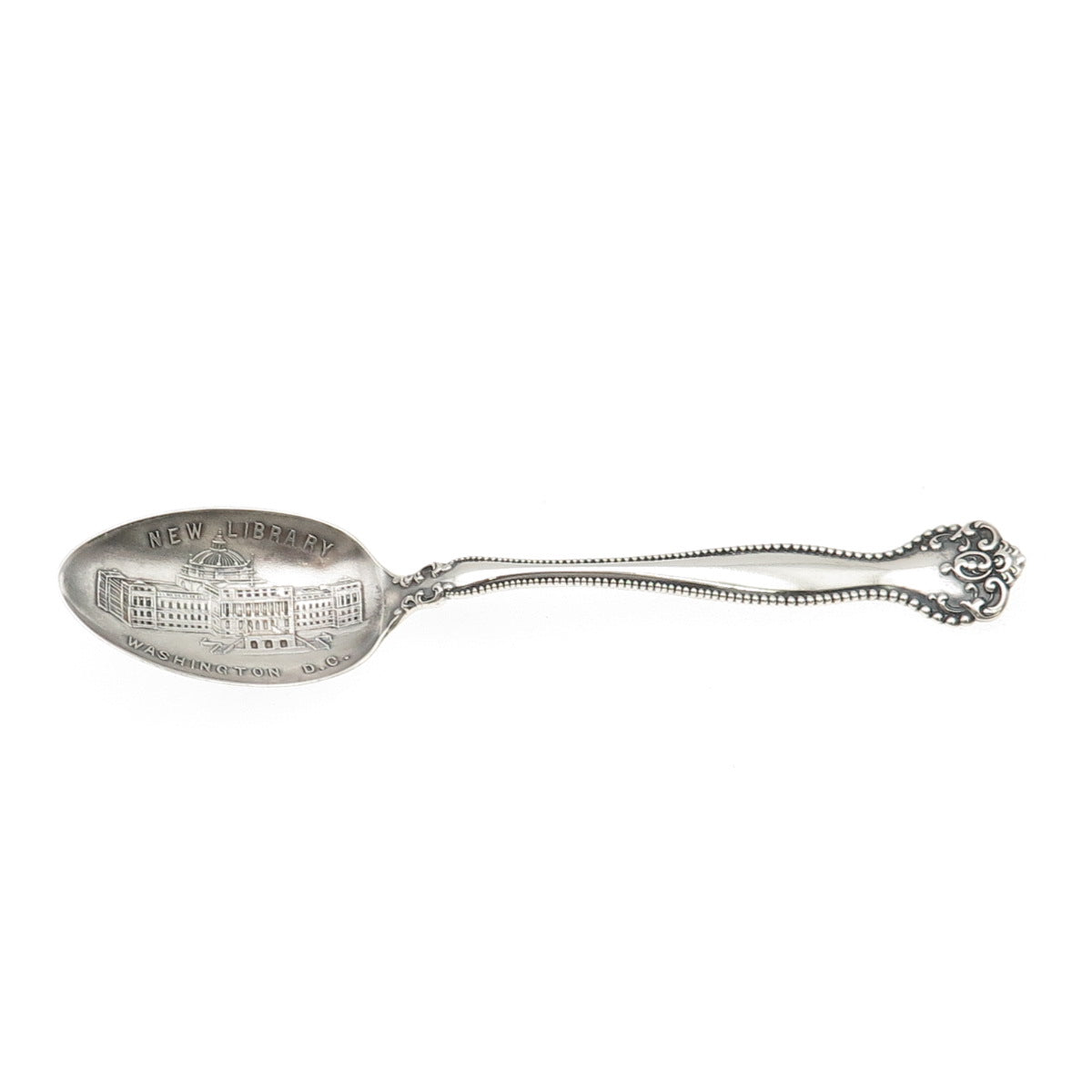 ALVIN Sterling Silver Antique Art Deco New Library Washington DC Coffee Spoon