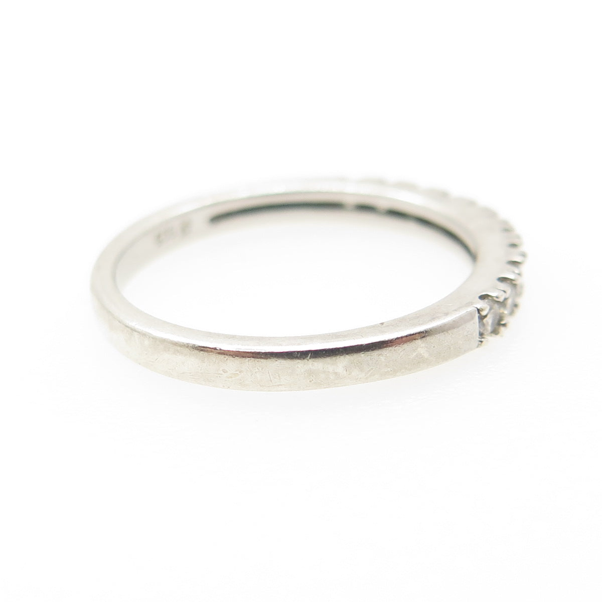 925 Sterling Silver Round-Cut Shaped C Z Ring Size 7