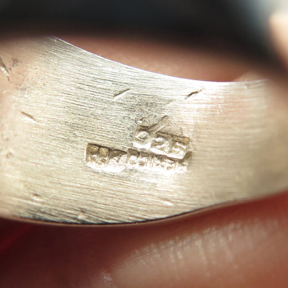 925 Sterling Silver Vintage Mexico Concave Ring Size 7.75