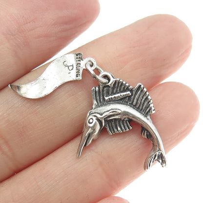 PACIFIC JEWELRY Sterling Silver Vintage Virginia Beach Swordfish Charm Pendant