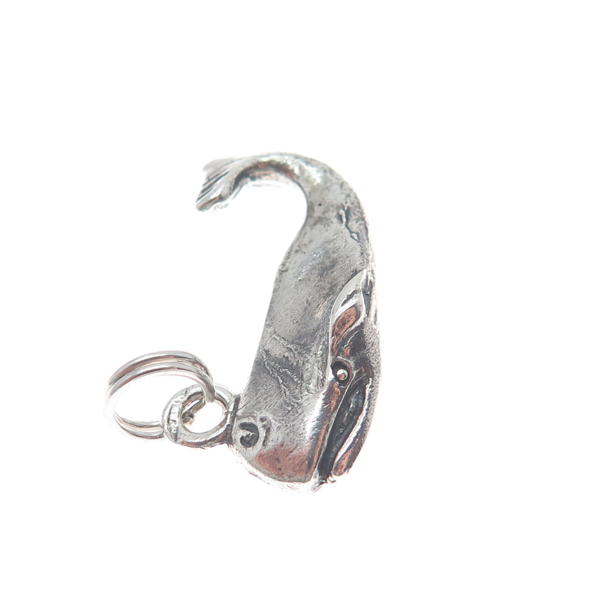 GUGLIELMO CINI 925 Sterling Silver Vintage Whale Minimalist 3D Charm Pendant