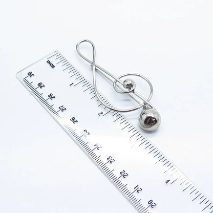 925 Sterling Silver Vintage Lang Treble Clef Music Pin Brooch