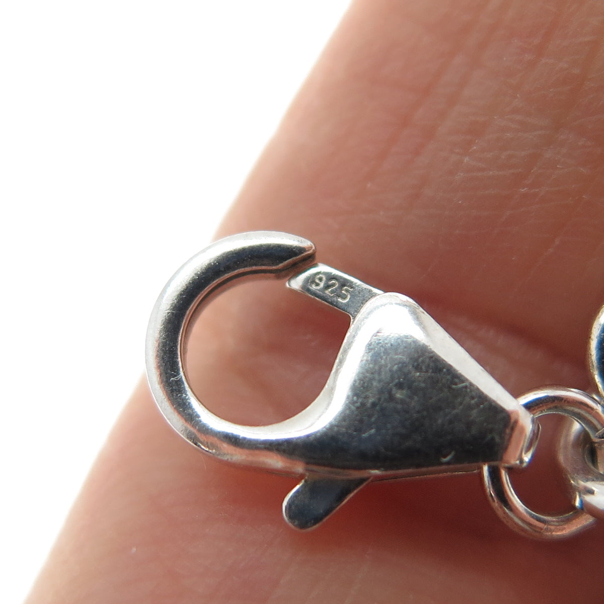 925 Sterling Silver Vintage Snake Lobster Claw Lock Pendant
