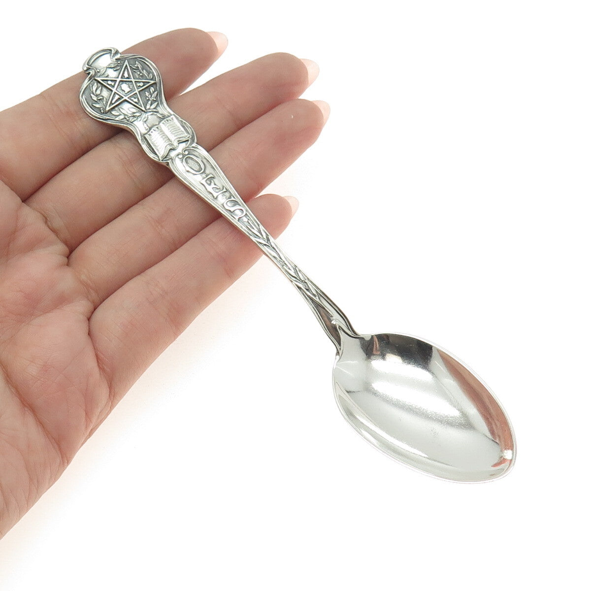 WATSON CO. Sterling Silver Antique Order of the Eastern Holy Bible Coffee Spoon