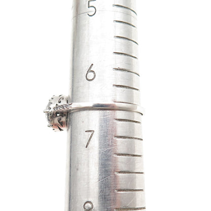 925 Sterling Silver Round-Cut C Z Engagement Ring Size 6.5