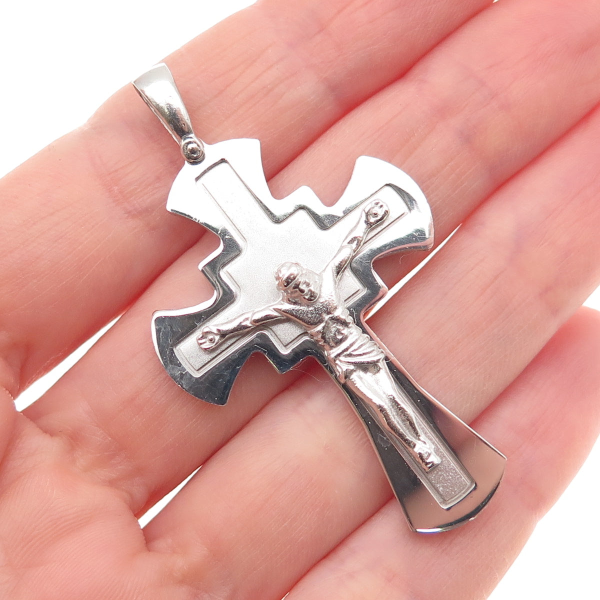 925 Sterling Silver Italy Crucifix Cross Religious Charm Pendant