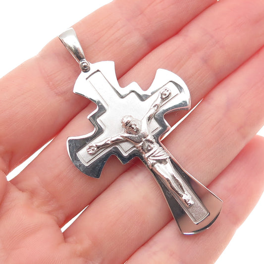 925 Sterling Silver Italy Crucifix Cross Religious Charm Pendant