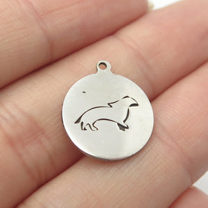 925 Sterling Silver USA Two In Town Weasel Charm Pendant