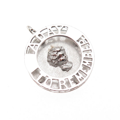 925 Sterling Silver Vintage A Day To Remember Baby Boy Charm Pendant