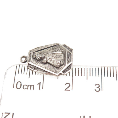 Creed Sterling Silver Antique Art Deco Infant of Prague Oxidized Charm Pendant