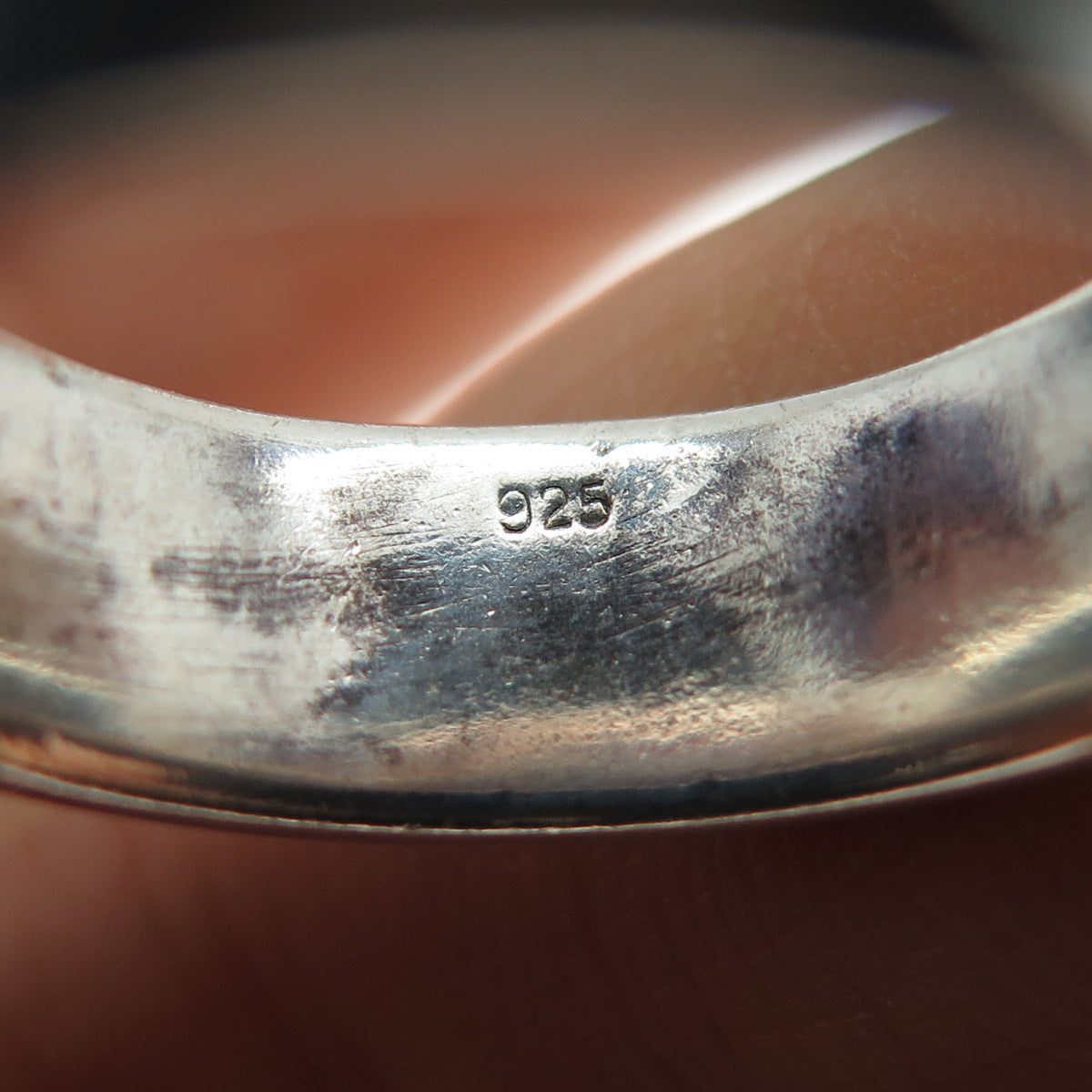 925 Sterling Silver Vintage All Around Wavy Oxidized Band Ring Size 8