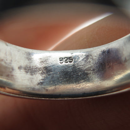 925 Sterling Silver Vintage All Around Wavy Oxidized Band Ring Size 8