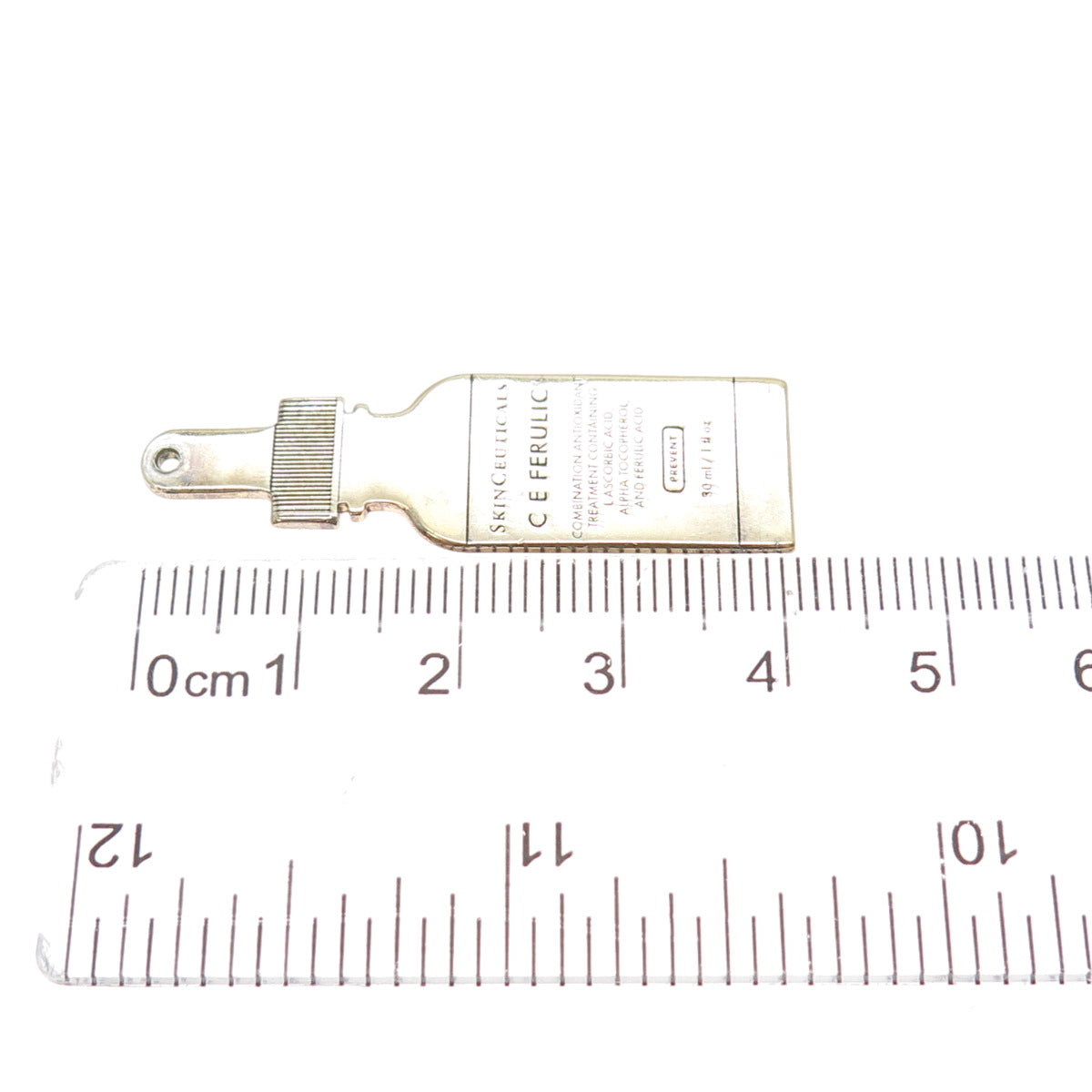 925 Sterling Silver Gold Plated Vintage SkinCeuticals C E Ferulic Tag Pendant