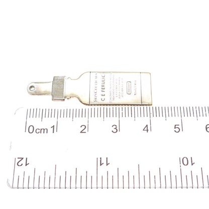 925 Sterling Silver Gold Plated Vintage SkinCeuticals C E Ferulic Tag Pendant