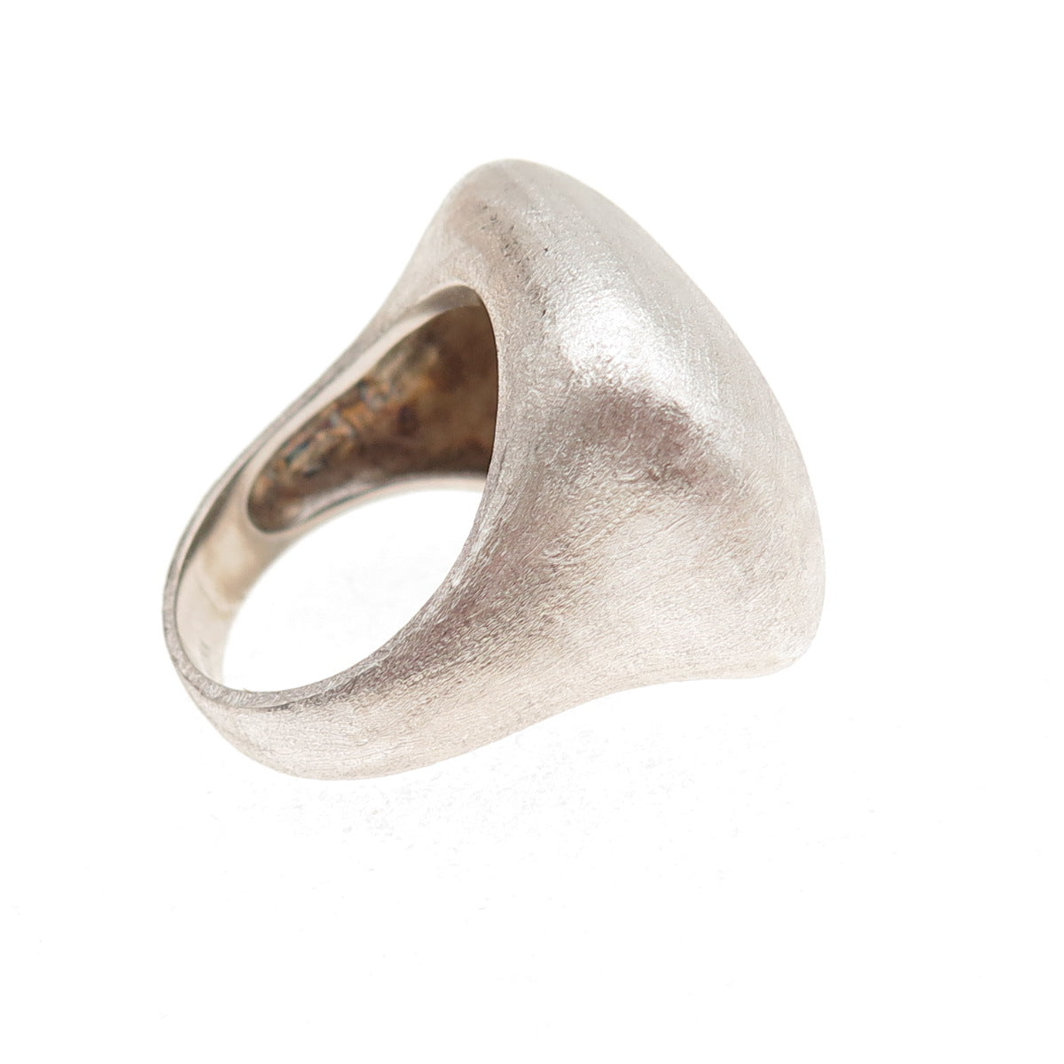 925 Sterling Silver Vintage Modernist Brushed Dome Ring Size 8.25