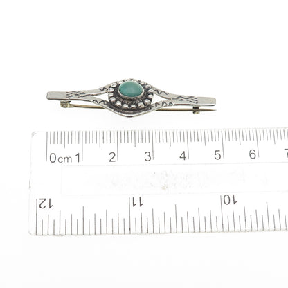 Old Pawn 925 Sterling Silver Vintage Southwestern Turquoise Flower Pin Brooch