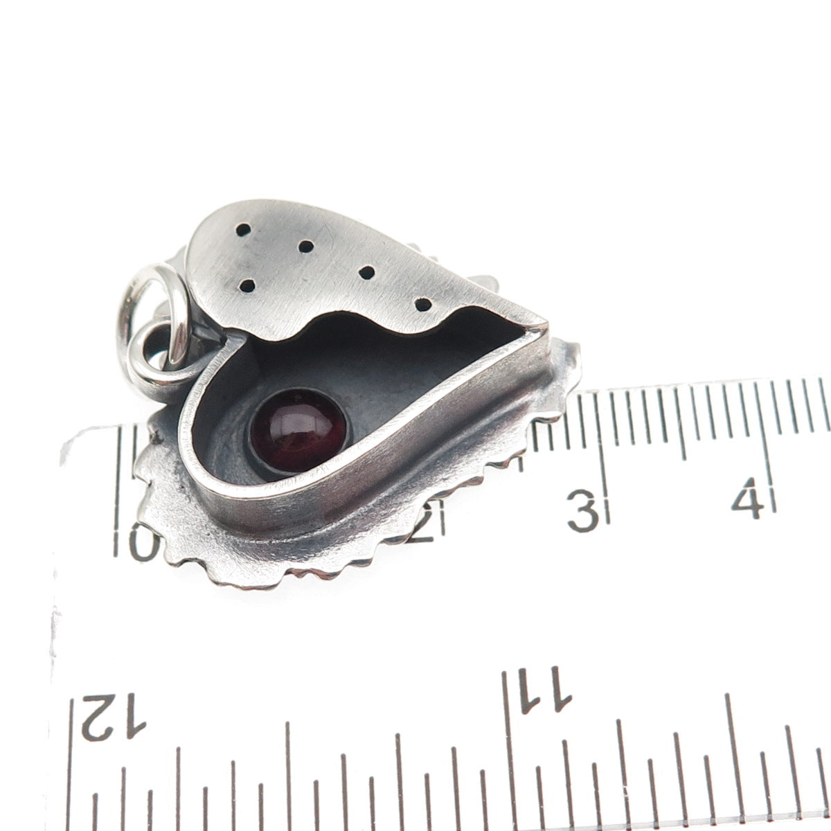 Jonathan Gordon Sterling Silver Vintage Real Tourmaline Modernist Heart Pendant