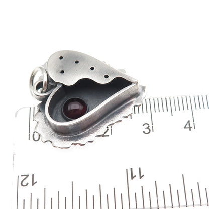 Jonathan Gordon Sterling Silver Vintage Real Tourmaline Modernist Heart Pendant
