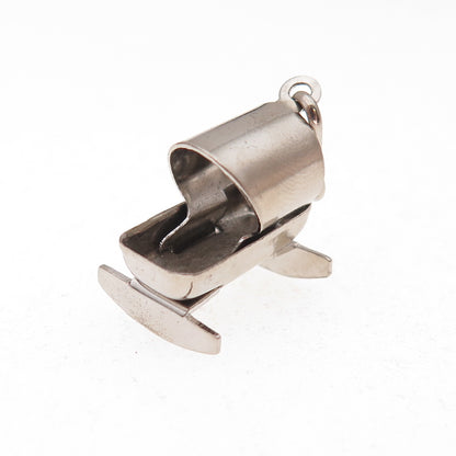 925 Sterling Silver Antique Art Deco Rocking Baby Bassinet 3D Charm Pendant