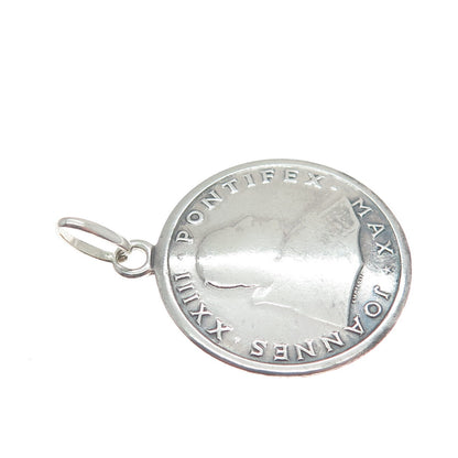 UNOAERRE 800 Silver Vintage Italy Pope John XXIII Minimalist Charm Pendant