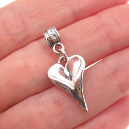 Hagit Gorali 925 Sterling Silver Vintage Israel Modernist Heart Charm Pendant