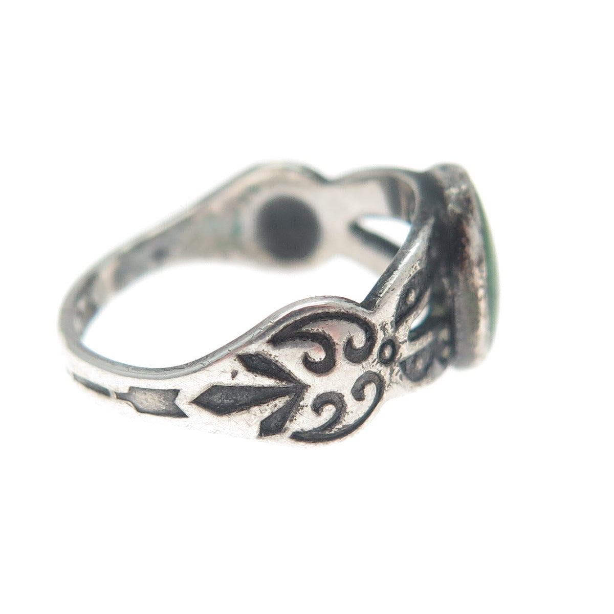 Old Pawn 925 Sterling Silver Vintage Southwestern Royston Turquoise Ring Size 4