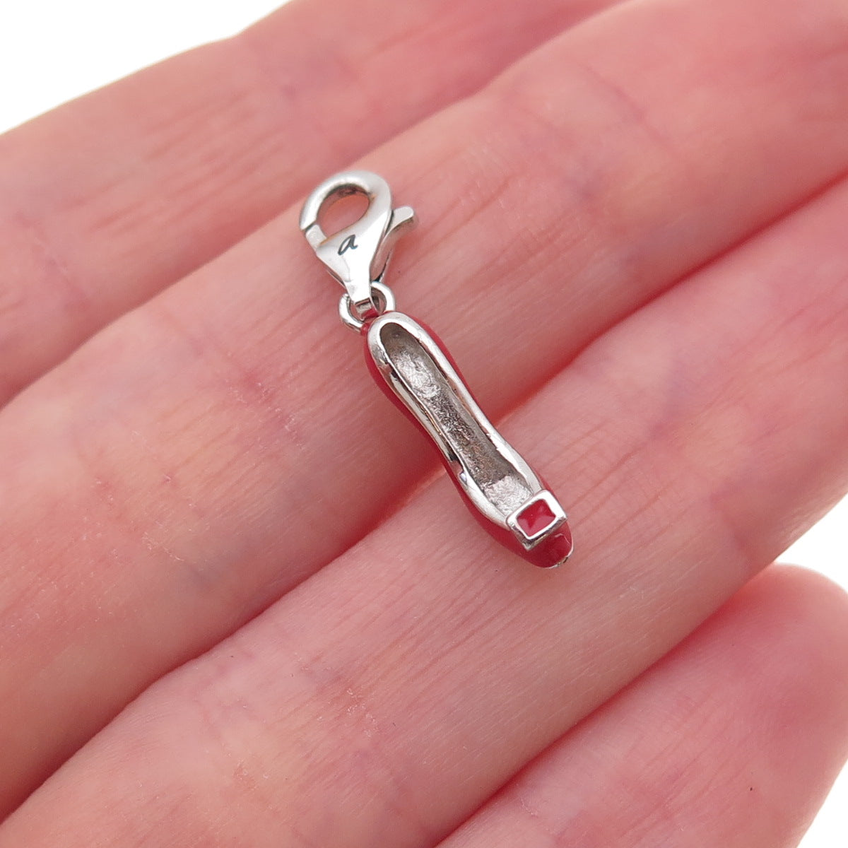 925 Sterling Silver Enamel High-Heel Shoe Lobster Lock Charm Pendant
