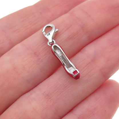 925 Sterling Silver Enamel High-Heel Shoe Lobster Lock Charm Pendant