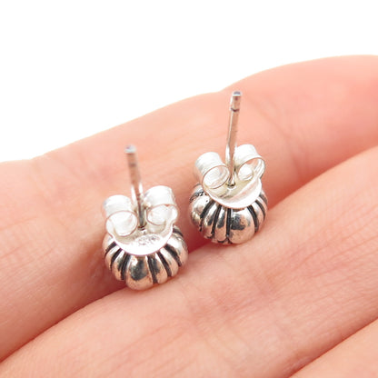 925 Sterling Silver Purple Glass Oxidized Stud Earrings