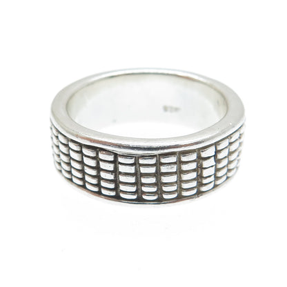 925 Sterling Silver Vintage Oxidized Band Ring Size 7