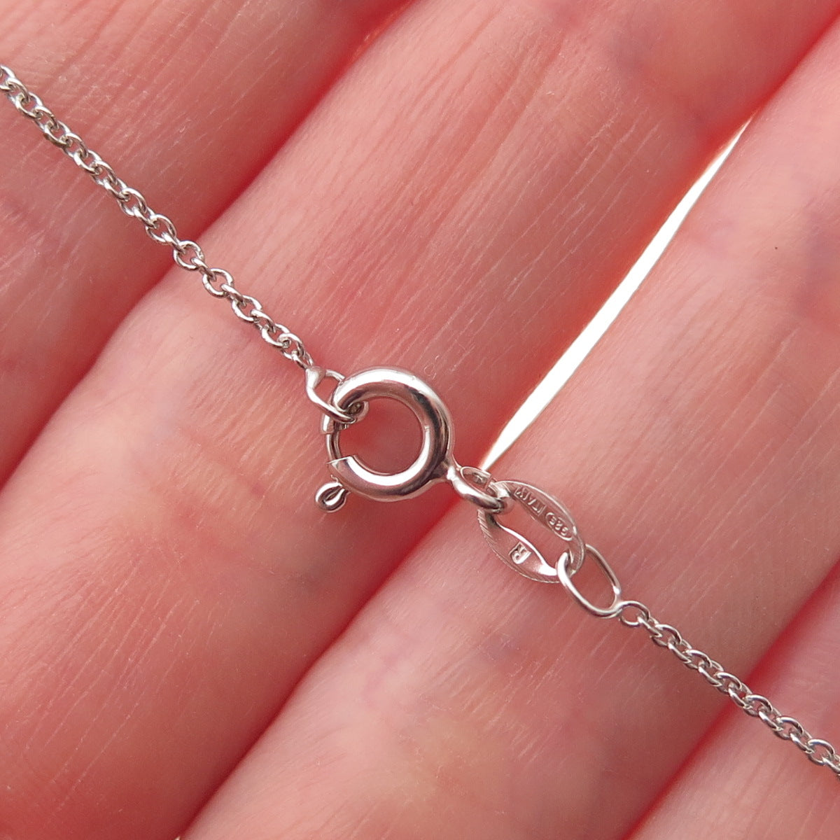925 Sterling Silver Round-Cut C Z Graduated Drop Cable Chain Necklace 18"