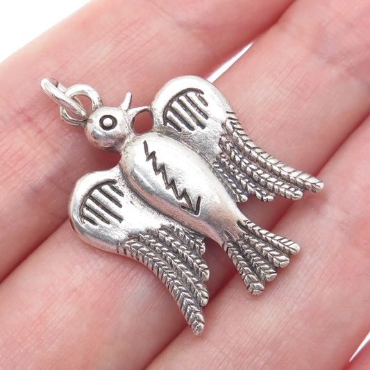 Old Pawn 925 Sterling Silver Vintage Southwestern Thunderbird Charm Pendant