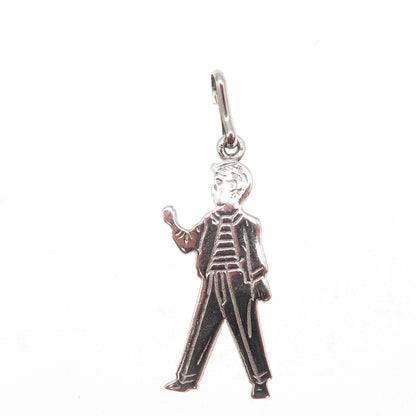 925 Sterling Silver Vintage School Boy Charm Pendant