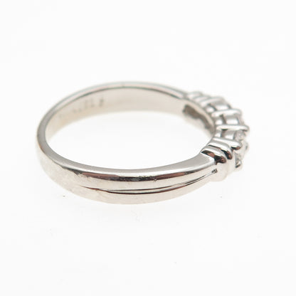 925 Sterling Silver Round-Cut C Z Wedding Ring Size 6