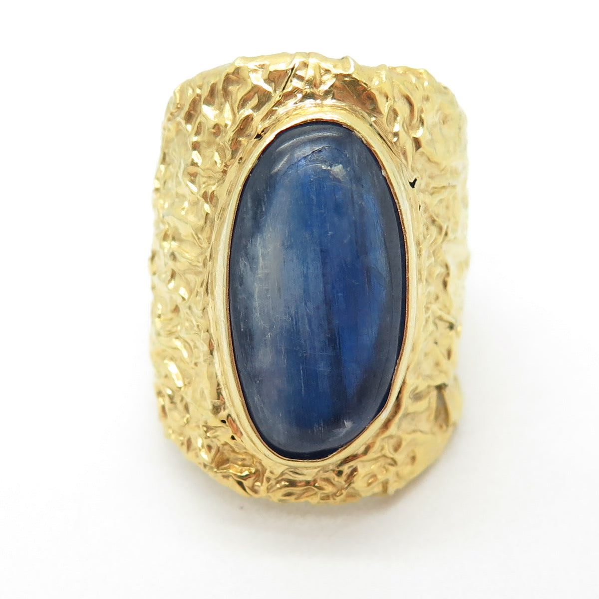 ADAMI & MARTUCCI 925 Sterling Gold Plated Vintage Kyanite Adjustable Ring Size 8