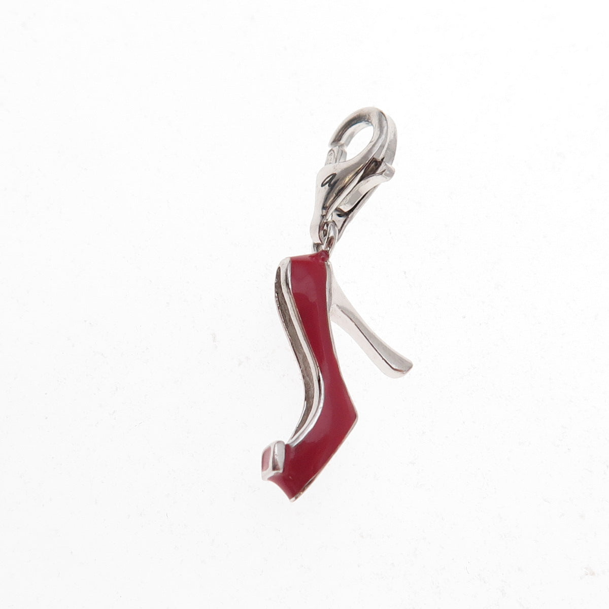 925 Sterling Silver Enamel High-Heel Shoe Lobster Lock Charm Pendant