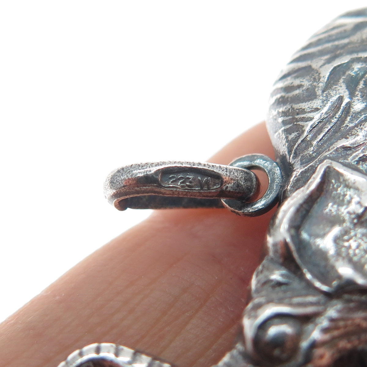 925 Sterling Silver Vintage Italy Elephant Oxidized Charm Pendant
