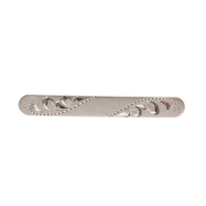 925 Sterling Silver Vintage Engraved Floral Bar Pin Brooch