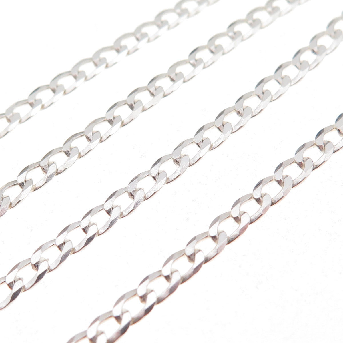 P. Lux 925 Sterling Silver Italy Curb Chain Necklace 20"