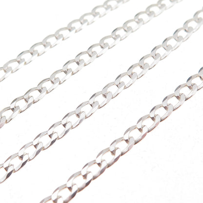 P. Lux 925 Sterling Silver Italy Curb Chain Necklace 20"