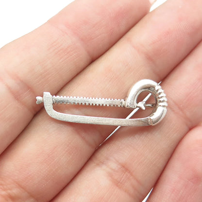 925 Sterling Silver Vintage Modernist Saw Slide Pendant