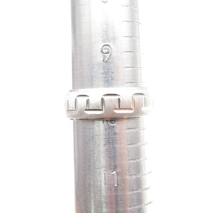 925 Sterling Silver Vintage Zig Zag Puzzle Brushed Band Ring Size 10