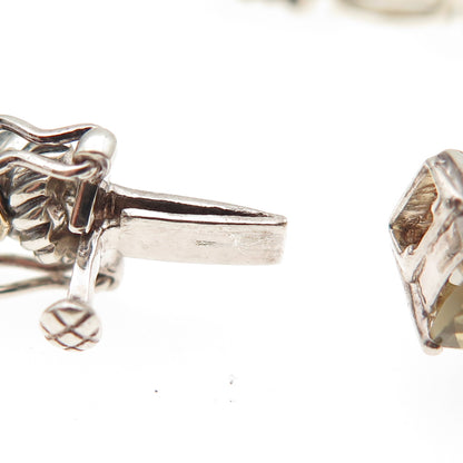 Town & Country Sterling 14K Gold Vintage Real Diamond Smoky Quartz Bracelet 7"