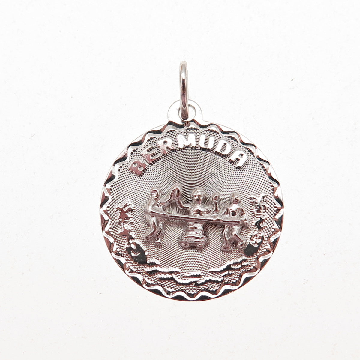 CREA 925 Sterling Silver Vintage Bermuda Dancers Mini Charm Pendant