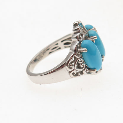 Chuck Clemency 925 Sterling Silver Real Turquoise & Apatite Ring Size 8