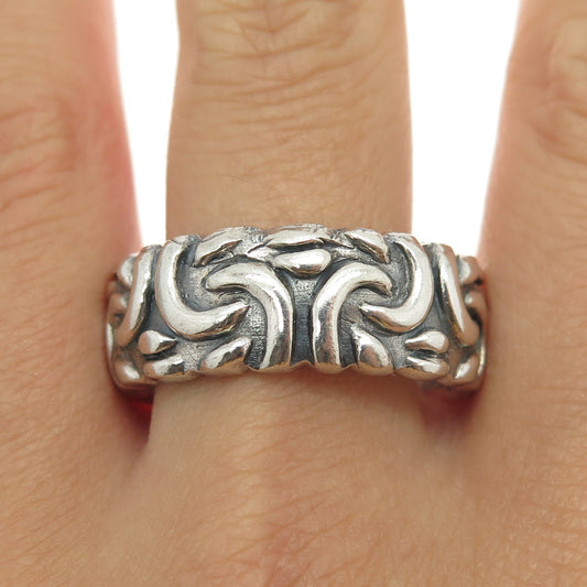 925 Sterling Silver Vintage Ornate Band Ring Size 13.25