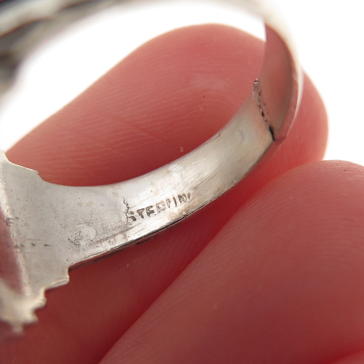 925 Sterling Silver Vintage 1962 Enamel East Newark School Ring Size 8